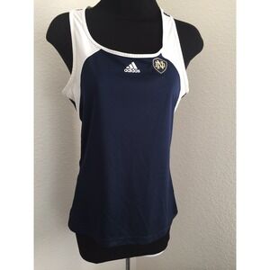 Notre Dame Adidas Sample Climalite Athletic top Blue and white size M?